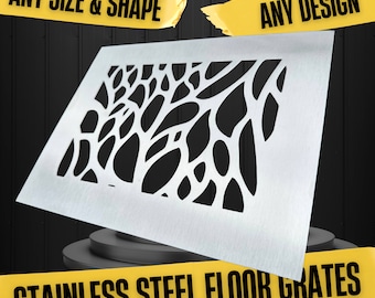 Individual Size & Design Stainless Steel Floor Grates | 3 mm thick brushed st. steel floor grille