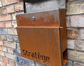 Custom Wall mount Cor-ten steel mailbox | Modern personalizable Corten PostBox | Unique personalized Mail Box