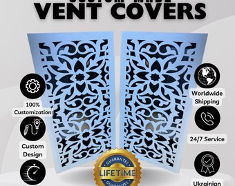 Customizable Metal Ventilation Grilles with Rear Flange - Personalize Your Interior - Any Size, Color and Pattern available