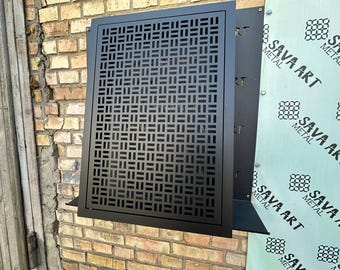 Custom SIZE and DESIGN Metal Air Return Filtered Vent Covers with Hinges and Latches + push-to-open lock system