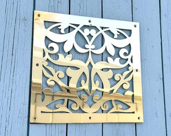 Custom Brass Air Grille, Decorative Vent Cover, Air Register