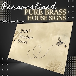 Customize your own Personalized Pure Brass House Sign, Brass plaque, House Plate
