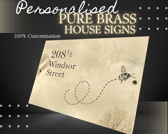Customize your own Personalized Pure Brass House Sign, Brass plaque, House Plate