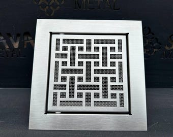 ANY SIZE | Decorative Brushed Stainless Steel access panels with Hinges and Latches | Any design shape & size available