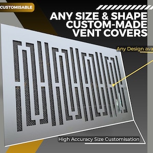 Custom Metal HVAC Registers with Rear Flange - Artisan Metal Framed Air Flow Panels - Tailored Metal Framed HVAC Grates
