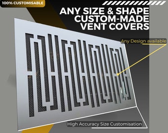 Custom Metal HVAC Registers with Rear Flange - Artisan Metal Framed Air Flow Panels - Tailored Metal Framed HVAC Grates