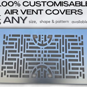 Unique Metal Air Diffusers - Personalize Rear Mounting HVAC Grate - Made-to-Order Metal Air Passage Panels