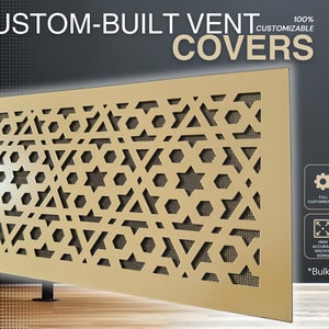 Unique Framed Air Vent Screens - Personalized Metal Framed Air Vent Covers - Made-to-Order Metal Rear Mounting HVAC Diffusers