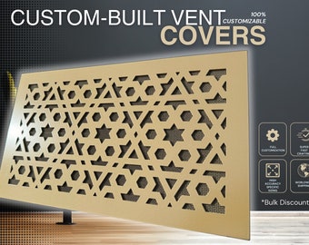 Unique Framed Air Vent Screens - Personalized Metal Framed Air Vent Covers - Made-to-Order Metal Rear Mounting HVAC Diffusers