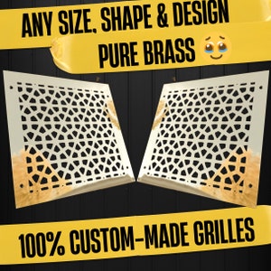 Fully customized PURE BRASS Air Grilles, Custom Vent Covers, Air Registersl, Air diffusers, Ventilation Grilles