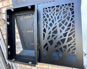 CUSTOM SIZE & DESIGN Air Return Return Vent Covers with Filter Frame Box | Rear Frame Filter box + 1 mm thick Steel Front Screen