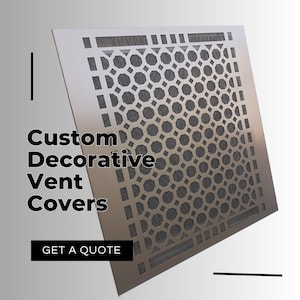 CUSTOM SIZE & DESIGN Air Return Vent Covers | Rear Frame Filter box + 1 mm thick Steel Front Screen