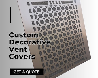 CUSTOM SIZE & DESIGN Air Return Vent Covers | Rear Frame Filter box + 1 mm thick Steel Front Screen