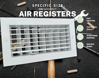 Custom Size HVAC Grilles, HVAC/R Systems, Air Register with damper, Adjustable front slats