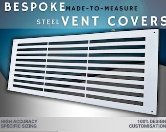 Tailored Metal Vent Covers - Personalized Steel Rear Flange Air Passage Grilles - Max Width/Length - 60 x 80 inches