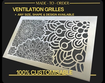 Custom-built Ventilation Grilles with Mesh, Vent Covers, HVAC Air Grates. Custom Size and Design