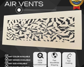Personalized Metal Framed Air Ventilation Screens - Artisan Metal Air Flow Grilles with Rear Flange - Made-to-Order Metal Air Vent Covers