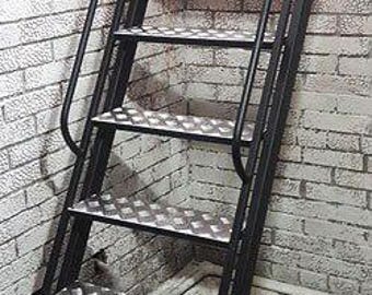 Custom Size Steel Frame Basement Ladder – Aluminum Steps, Optional Handrail