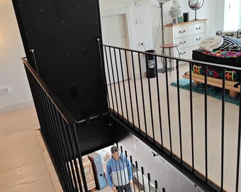 Bespoke Floor Hatch with Electric lifting system - Made-to-Measure Steel Floor Access Door with Remote controlled opener