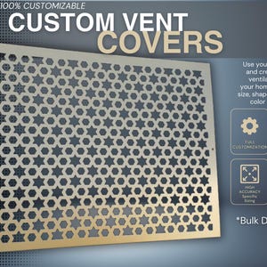 Unique Metal Air Diffusers - Personalize Rear Mounting HVAC Grate - Made-to-Order Metal Air Passage Panels