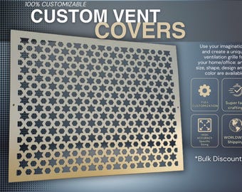 Unique Metal Air Diffusers - Personalize Rear Mounting HVAC Grate - Made-to-Order Metal Air Passage Panels