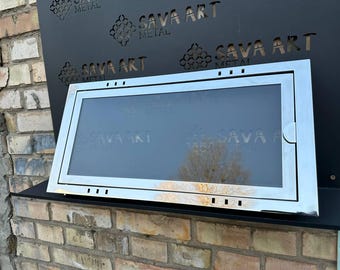 ANY SIZE | Decorative Stainless Steel access panels with tempered glass door | Custom shape & size available