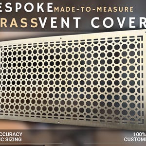 100% Custom-Built Flat Brushed Brass Vent Covers - Bespoke Pure Polished Unlacquered Brass Air Grilles - Any Size and Design Available