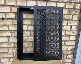 CUSTOM SIZE & DESIGN Air Return Return Vent Covers with Filter Frame Box | Rear Frame Filter box + 1 mm thick Steel Front Screen