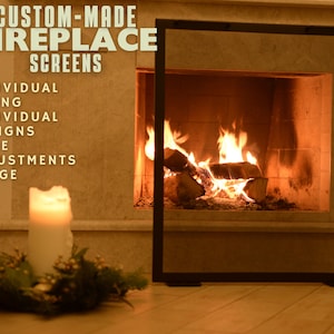 Pantalla de chimenea de metal personalizada y decorativa de CUALQUIER TAMAÑO Y PATRÓN / Accesorios de chimenea personalizados