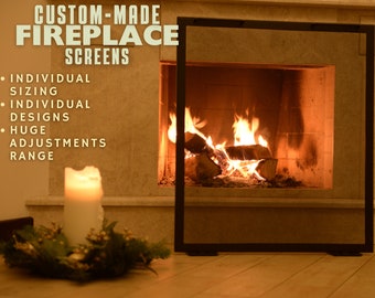 ANY SIZE & PATTERN Decorative Custom metal Fireplace screen | Personalised Fireplace accessoires