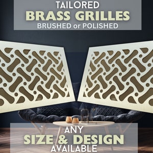 Fully customizable PURE BRASS Air Grilles, Custom Vent Covers, Air Registers, Air diffusers, Ventilation Grilles \ Brushed or Polished