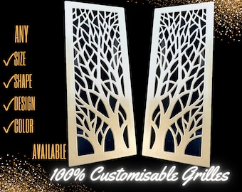 Custom-made Rear Mounting Ventilation Grilles, Custom Metal Framed HVAC Registers - Unique Home Art Pieces