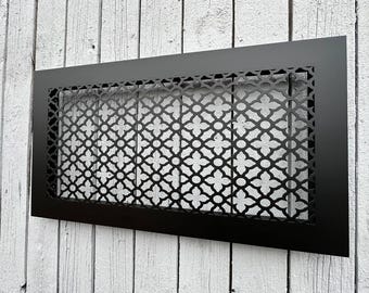 Artisan Metal Framed Air Flow Panels - Tailored Metal Rear Flange HVAC Grates - Unique Metal Rear Mounting Air Vent Screens