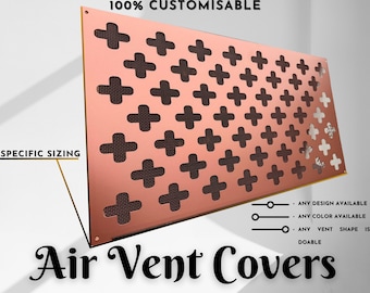 Personalized Flat Metal HVAC Registers - Made-to-Order Metal Air Flow Screens - Custom Metal Air Vent Grates - Unique Decorative Solutions