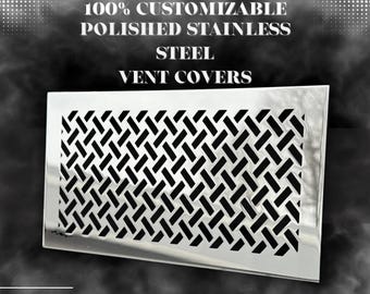Individual Size & Design Mirror - Polished Stainless Steel Муте Covers| 1 mm thick polished stainless steel air grilles