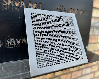 Handcrafted Metal Flat Cabinet Screens - Artisan 1mm thick Steel Flat Air Flow Panels - Tailored Metal Flat HVAC Grates