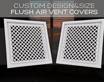 Flush Drywall Air vents with Patterned Faceplate- Wall / Ceiling  Air grilles, 100% Customisable Size and Design