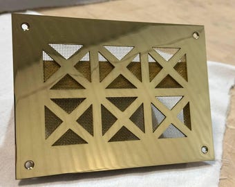 Made-to-Order Solid Brass Air Vent Grilles - Custom Design with No Limits. Max Width/Length - 60 x 80 inches