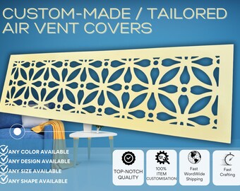 Personalized Metal Framed Air Passage Grates - Bespoke Home Accents - Bespoke Metal Framed Air Ventilation Panels
