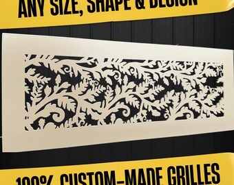 Custom Size and Design Personalized Metal Framed Air Ventilation Screens - Rear Mounting Handcrafted Metal Framed Air Diffusers