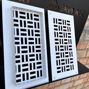 Handcrafted Rear Mounting Metal Framed Air Flow Screens - Personalized Home Art - Unique Metal Framed Air Vent Screens