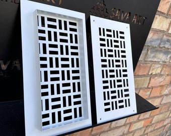 Handcrafted Rear Mounting Metal Framed Air Flow Screens - Personalized Home Art - Unique Metal Framed Air Vent Screens