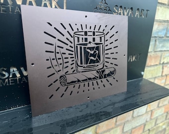 Handcrafted Flat Metal Air Flow Grilles - Cabinet Cigar Room Vent Covers - Artisan Metal Air Passage Panels