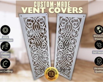Tailored Metal Framed Air Diffusers - Unique Metal Framed HVAC Grilles - Artisan Metal Framed Air Vent Panels - REAR MOUNTING