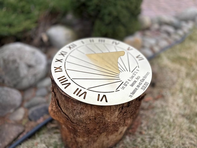 Custom Engraved Metal Sundial | Personalised Anniversary Gift | Steel ...