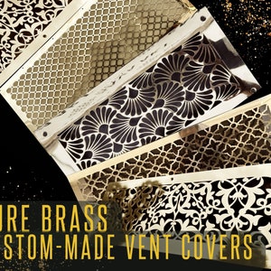 Fully customized PURE BRASS Air Grilles, Custom Vent Covers, Air Registersl, Air diffusers, Ventilation Grilles