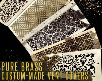 Fully customized PURE BRASS Air Grilles, Custom Vent Covers, Air Registers, Ventilation Grilles | | Max Width/Length - 50 x 80 in.