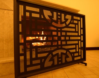 ANY SIZE & DESIGN Bespoke Decorative Custom metal Fireplace screen | Personalised Fireplace accessories