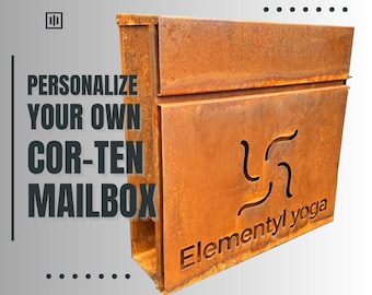 Custom Wall mount Cor-ten steel mailbox | Modern personalizable Corten PostBox | Unique personalized Mail Box