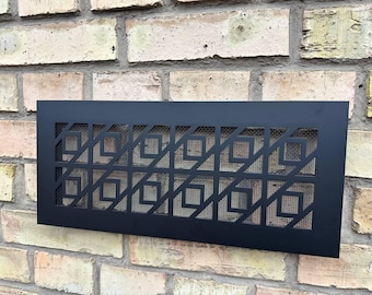 Artisan Metal Framed Air Flow Panels - Tailored Metal Rear Flange HVAC Grates - Unique Metal Rear Mounting Air Vent Screens